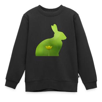 Hase - Kinder Premium Organic Sweatshirt - Schwarz - Vorne - AI Model Kid Female (0cm)