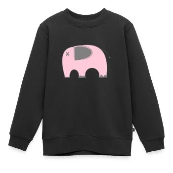 Rosa Elefant - Kinder Premium Organic Sweatshirt - Schwarz - Vorne - AI Model Kid Female (0cm)