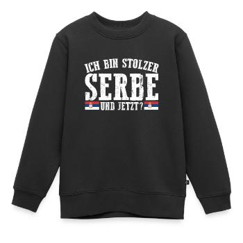 Serbe Serbe Serbie - Sweat Premium enfant bio - noir - Devant - AI Model Kid Female (0cm)