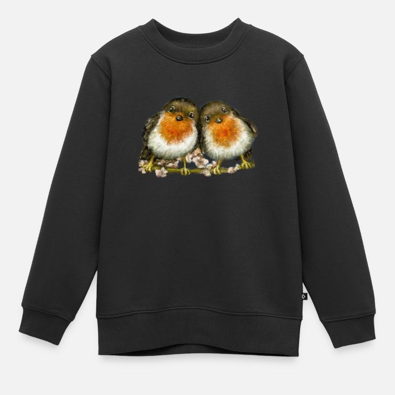 two robins - Kids Premium Organic Sweatshirt - black