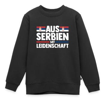 Serbe Serbe Serbie - Sweat Premium enfant bio - noir - Devant - AI Model Kid Female (0cm)