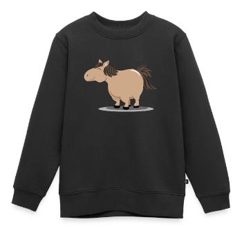 Dickes Pony - Kinder Premium Organic Sweatshirt - Schwarz - Vorne - AI Model Kid Female (0cm)