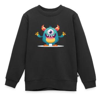 Monster-Alarm! - Kinder Premium Organic Sweatshirt - Schwarz - Vorne - AI Model Kid Female (0cm)