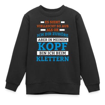 Klettern Sportart - Kinder Premium Organic Sweatshirt - Schwarz - Vorne - AI Model Kid Female (0cm)