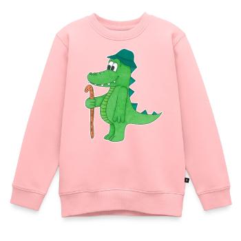 crocodile - Kids Premium Organic Sweatshirt - rose - Front - AI Model Kid Female (0cm)