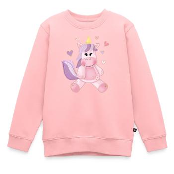 Licorne - Sweat Premium enfant bio - rose - Devant - AI Model Kid Female (0cm)