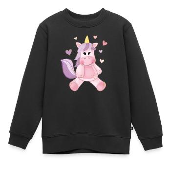 Licorne - Sweat Premium enfant bio - noir - Devant - AI Model Kid Female (0cm)
