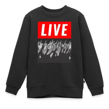 Live-Konzert Zitat Graphic Bestseller - Kinder Premium Organic Sweatshirt - Schwarz - Vorne - AI Model Kid Female (0cm)