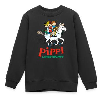 Fifi Brindacier Rijden Avec Annika Et Tommy - Sweat Premium enfant bio - noir - Devant - AI Model Kid Female (0cm)