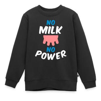No milk no power (Euter) - Kinder Premium Organic Sweatshirt - Schwarz - Vorne - AI Model Kid Female (0cm)