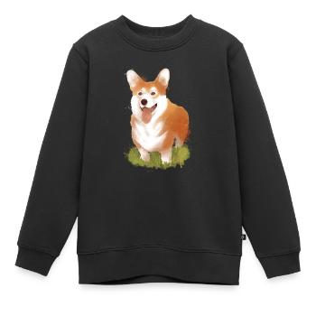 Corgi Dogs Chien Meilleur Ami - Sweat Premium enfant bio - noir - Devant - AI Model Kid Female (0cm)
