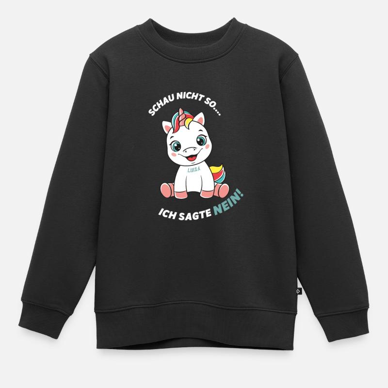 Einhorn Luisa - Kinder Premium Organic Sweatshirt - Schwarz