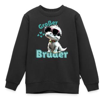 Großer Bruder - stolzer Dino - Kinder Premium Organic Sweatshirt - Schwarz - Vorne - AI Model Kid Female (0cm)