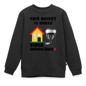 Surveillance d’objets - Sweat Premium enfant bio - noir - Devant - AI Model Kid Female (0cm)