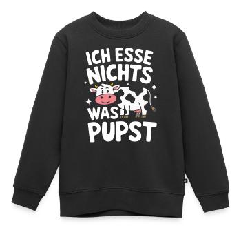 Végétarien Végétalien Végétarien Végétarien - Sweat Premium enfant bio - noir - Devant - AI Model Kid Female (0cm)