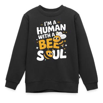 abeille abeille apicultrice abeille abeille - Sweat Premium enfant bio - noir - Devant - AI Model Kid Female (0cm)
