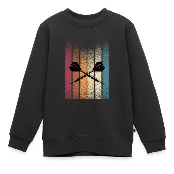 Retro Dartturnier Darter Dartpfeile Dartscheibe - Kinder Premium Organic Sweatshirt - Schwarz - Vorne - AI Model Kid Female (0cm)