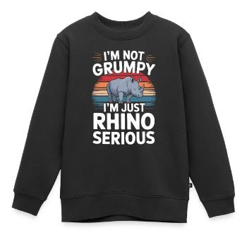 Rhinocéros Rhinocéros - Sweat Premium enfant bio - noir - Devant - AI Model Kid Female (0cm)