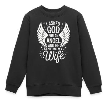 Frau Ehefrau Partnerin Familie Verheiratet - Kinder Premium Organic Sweatshirt - Schwarz - Vorne - AI Model Kid Female (0cm)