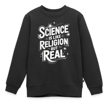 Athéisme, athée, anti-religion, agnostique - Sweat Premium enfant bio - noir - Devant - AI Model Kid Female (0cm)