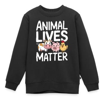 Végétarien Végétalien Végétarien Végétarien - Sweat Premium enfant bio - noir - Devant - AI Model Kid Female (0cm)