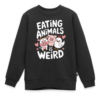 Végétarien Végétalien Végétarien Végétarien - Sweat Premium enfant bio - noir - Devant - AI Model Kid Female (0cm)