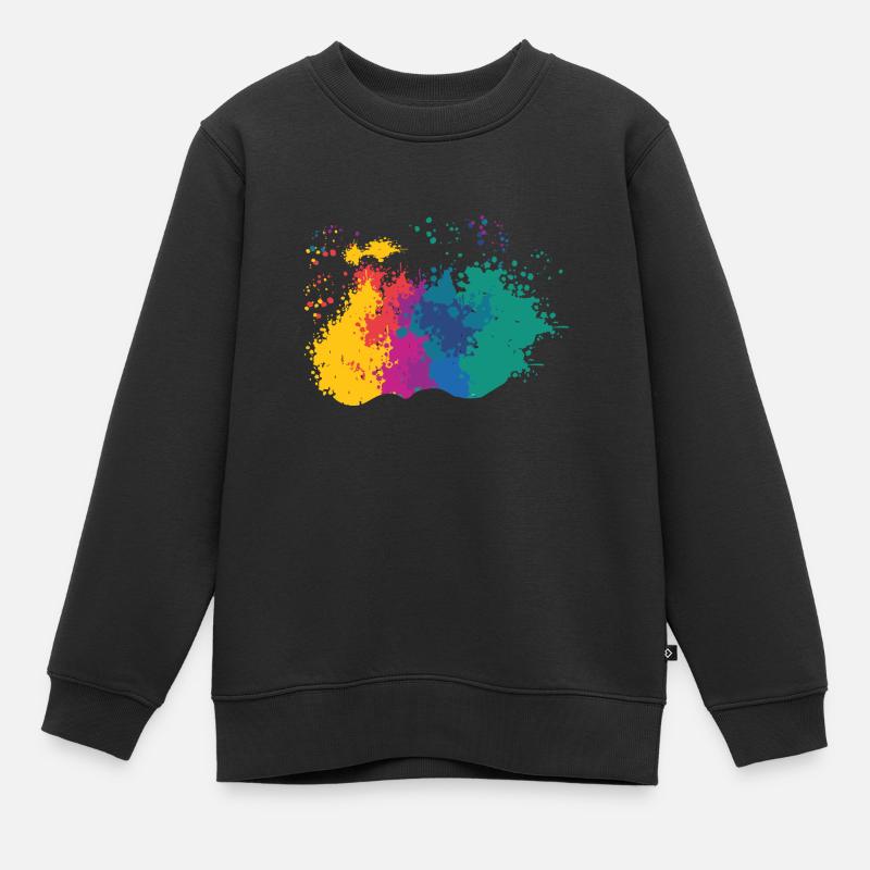 Farbkleckse Kleckse Farbspritzer Maler Geschenk - Kinder Premium Organic Sweatshirt - Schwarz