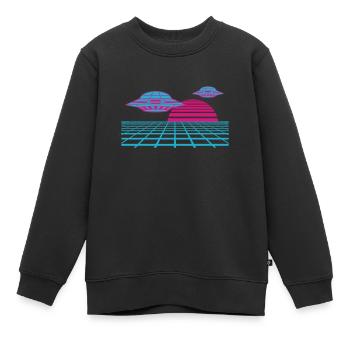 Verpasse deinem Outfit etwas Retro Style - Kinder Premium Organic Sweatshirt - Schwarz - Vorne - AI Model Kid Female (0cm)