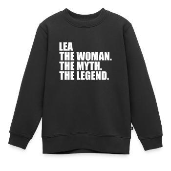 Woman Mythos Legende Name Lea - Kinder Premium Organic Sweatshirt - Schwarz - Vorne - AI Model Kid Female (0cm)
