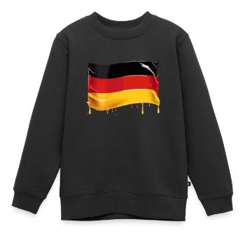 DRAPEAU ALLEMAND DRAPEAU ALLEMAGNE - Sweat Premium enfant bio - noir - Devant - AI Model Kid Female (0cm)