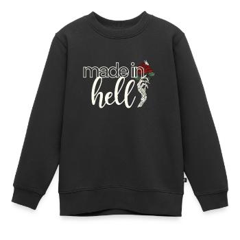 Made in Hell - Kinder Premium Organic Sweatshirt - Schwarz - Vorne - AI Model Kid Female (0cm)