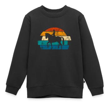 Dressage Dressage Dressage Dressage Cavalier Équitation - Sweat Premium enfant bio - noir - Devant - AI Model Kid Female (0cm)