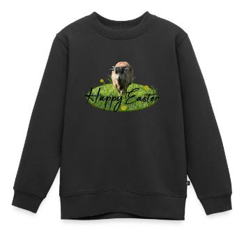 Pâques Joyeuses Pâques - Sweat Premium enfant bio - noir - Devant - AI Model Kid Female (0cm)
