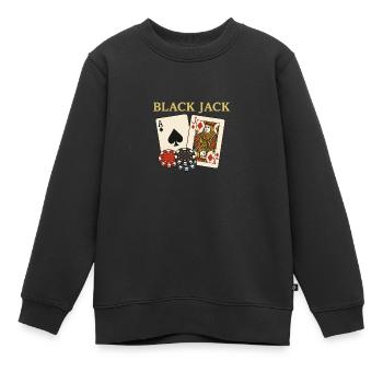 Blackjack – Le jeu avec le Magic 21 - Sweat Premium enfant bio - noir - Devant - AI Model Kid Female (0cm)