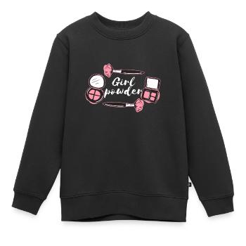 Fille maquillage - Sweat Premium enfant bio - noir - Devant - AI Model Kid Female (0cm)
