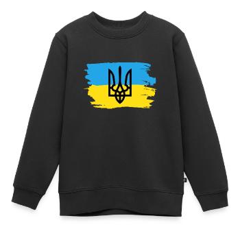 Trysub Flagge Geschenk Ukraine Ukrainisch Kiew - Kinder Premium Organic Sweatshirt - Schwarz - Vorne - AI Model Kid Female (0cm)