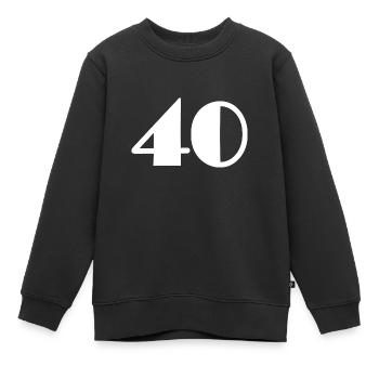 40 JAHRE. 40-jähriges Jubiläum. GEBURTSTAG 40 JAHRE. 40 - Kinder Premium Organic Sweatshirt - Schwarz - Vorne - AI Model Kid Female (0cm)