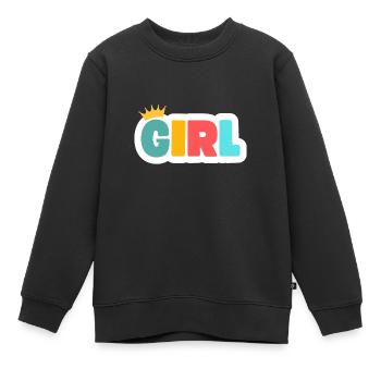 Fille! Personnalisable - Sweat Premium enfant bio - noir - Devant - AI Model Kid Female (0cm)