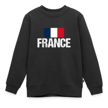Franzosen Französisch Frankreich - Kinder Premium Organic Sweatshirt - Schwarz - Vorne - AI Model Kid Female (0cm)