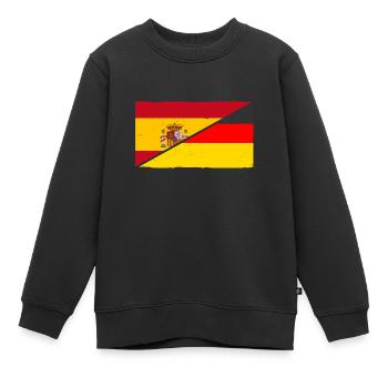 Spanier Deutschland Spanien - Kinder Premium Organic Sweatshirt - Schwarz - Vorne - AI Model Kid Female (0cm)