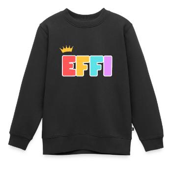 Effi ! Personnalisable - Sweat Premium enfant bio - noir - Devant - AI Model Kid Female (0cm)