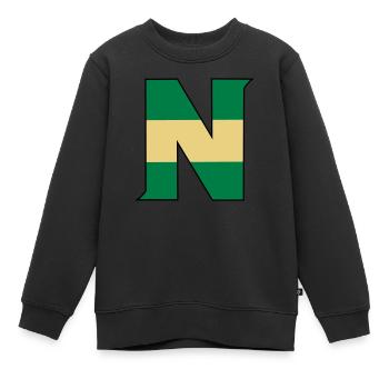 N droit - Sweat Premium enfant bio - noir - Devant - AI Model Kid Female (0cm)