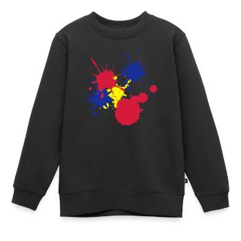 Farbkleckse - Kinder Premium Organic Sweatshirt - Schwarz - Vorne - AI Model Kid Female (0cm)