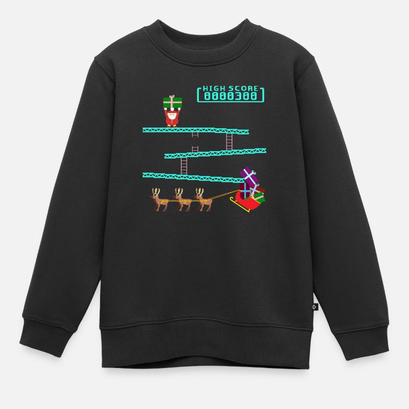 Santa Kong - Sweat Premium enfant bio - noir