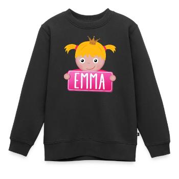 Little Princess Emma - Sweat Premium enfant bio - noir - Devant - AI Model Kid Female (0cm)
