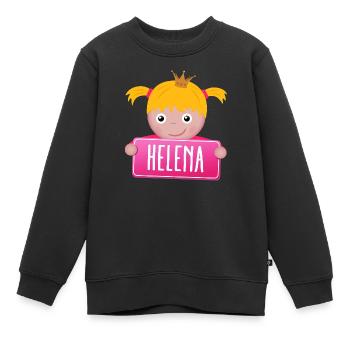 Kleine Prinzessin Helena - Kinder Premium Organic Sweatshirt - Schwarz - Vorne - AI Model Kid Female (0cm)