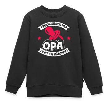Opa Großvater Opi Großvati Mädchen Geburt Enkel - Kinder Premium Organic Sweatshirt - Schwarz - Vorne - AI Model Kid Female (0cm)