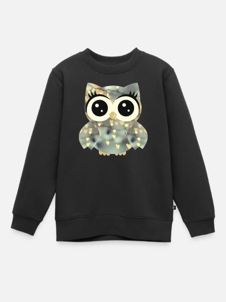 Eule_Glory - Kinder Premium Organic Sweatshirt - Schwarz