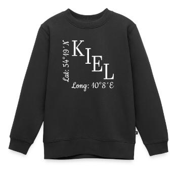 Kiel - Kinder Premium Organic Sweatshirt - Schwarz - Vorne - AI Model Kid Female (0cm)