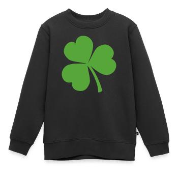 Kleeblatt - Kinder Premium Organic Sweatshirt - Schwarz - Vorne - AI Model Kid Female (0cm)